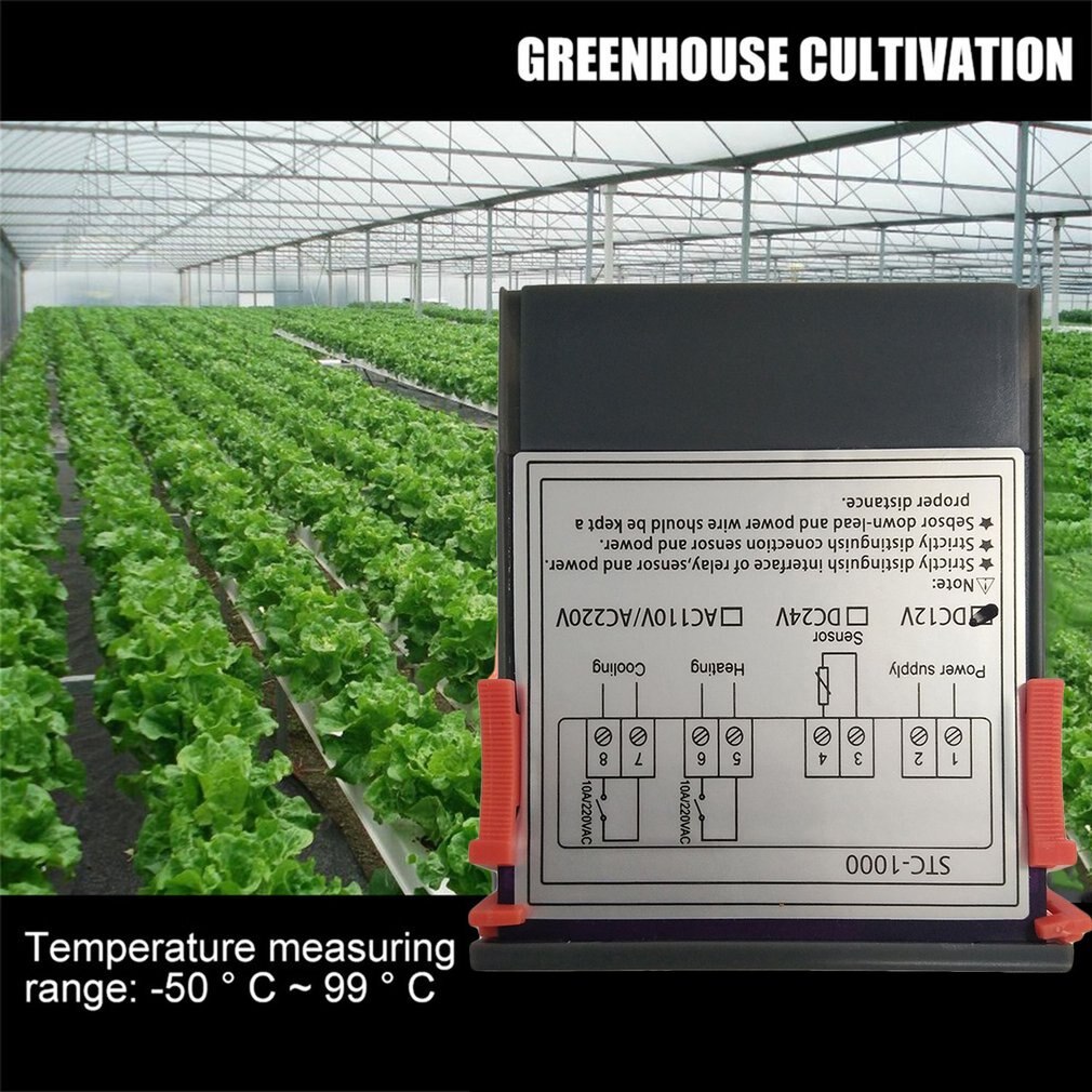 Black Digital STC-1000 12V/24V 110-220v ultipurpose Temperature Controller Thermostat With Sensor Instrument Diagnostic Tool