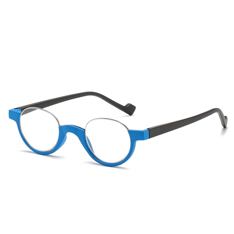 VCKA Round Half-frame Reading Glasses women Men Ultra Light Portable Personality Comfortable Presbyopic Eyewear +1.00 to +4.00: +100 / 1