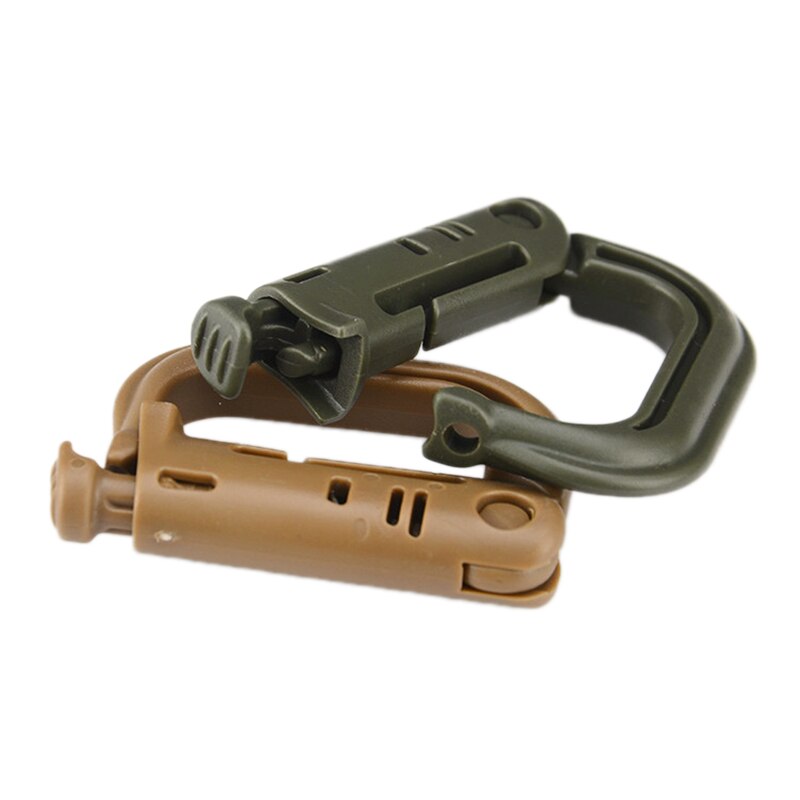4pcs Climbing Carabiner D-shape Buckle Locking Ring Plastic Clip Snap Buckle Carabiner Keychain ITW Fastener Hiking Bag Buckle