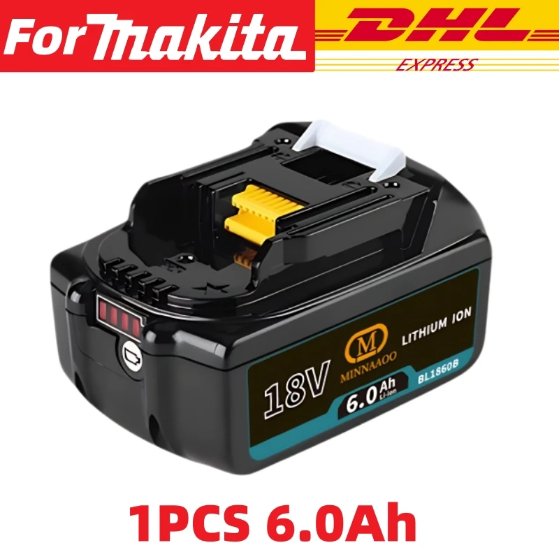 For Makita 100% Genuine 18V 6.0Ah/5.0Ah Li-ion Battery BL1860B BL1830 BL1850 BL1860b for Power Tools🔋: army green