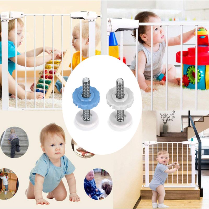 Pressure Mounted Baby Gates Threaded Spindle Rods,4Pcs Spindle Screw Mounted Bolts Kit for Stair Gates Dog Gate