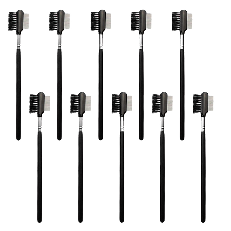 1 brocha de maquillaje para cejas, peine de pestañas de acero inoxidable, brochas de maquillaje para pestañas, 2 lados, herramientas cosméticas de belleza para el cuidado múltiple: Oro