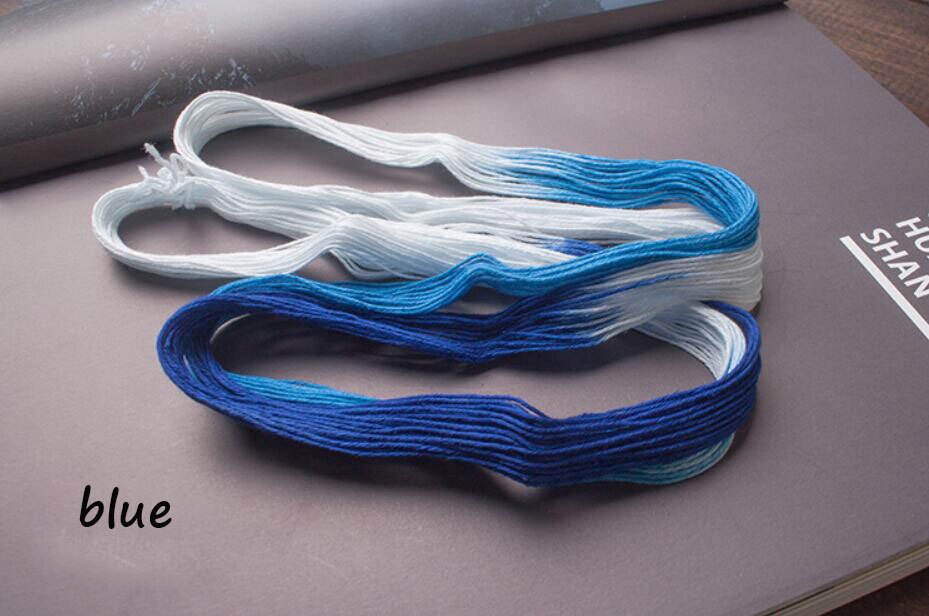 Pink-white,Green-white,Blue-white Gradient Shashiko Yarn,Embroidery Material Gradient Color Sashiko Thread 40 Meters/100M S0729L: blue / Length  40Meters