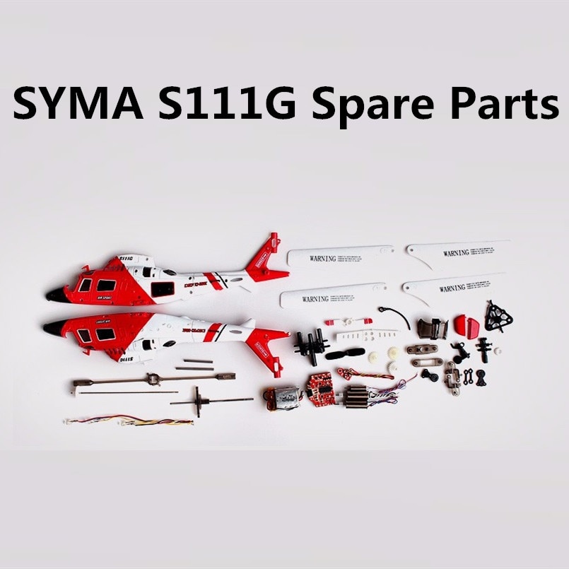 Syma S111G S111 RC Hubschrauber Ersatzteile Haupt Klingen Schwanz Requisiten Balance Bar Welle Ersatz Getriebe Motor Zubehör