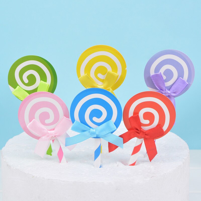Lollipop Cake Topper Happy Birthday Party Decor Kids Boy Girl Birthday Lollipop Cake Decor Birthday Party Supplies