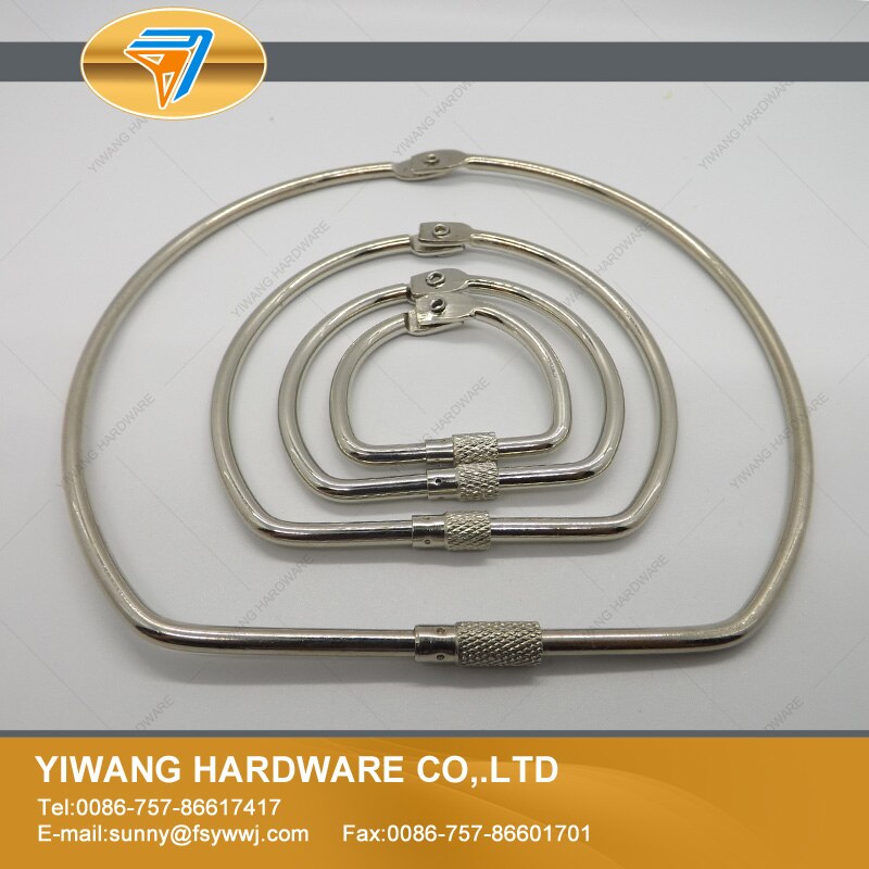 office binder ring hanging ring keyring nickel plating screw lock binding ring D ring manufacturer direct
