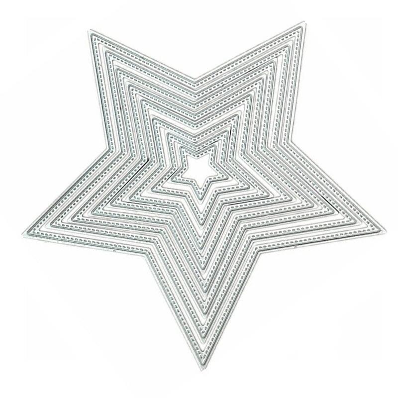 Heart Frames Metal Cutting Dies Wedding Invitation Card Embossing Die DIY Scrapbooking Photo Album Embossing Paper Cards: Star