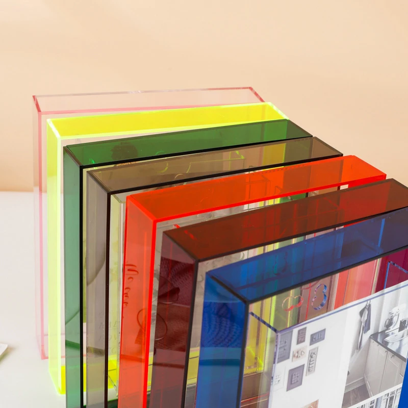 Cadre Photo Transparent en acrylique, 1 pièce, boîte carrée pour chambre à coucher, porte-carte Photo idole, ornement de bureau, Cadre Photo, décoration de maison