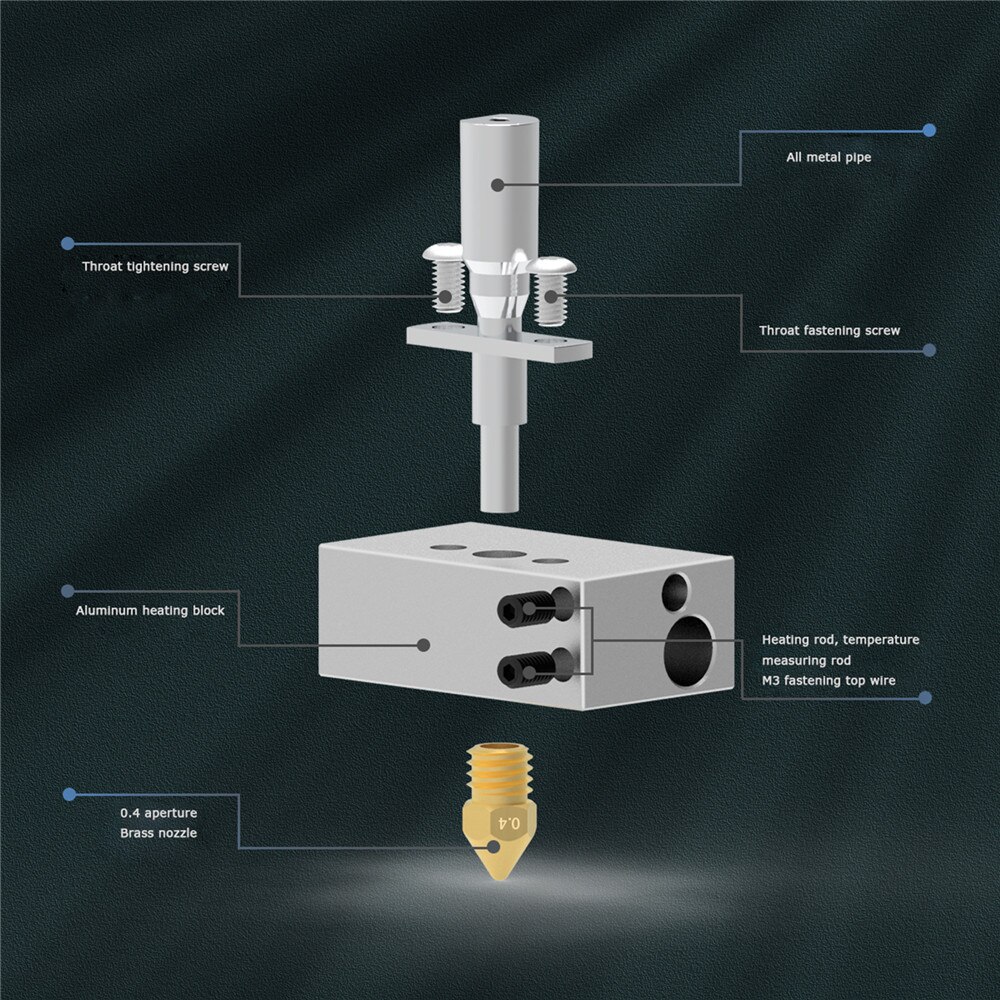 3D Printer Hotend Extruder Nozzle Heater Block For Zortrax M200 3D Printer Accessories Print Head Parts