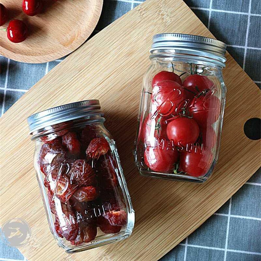 Stainless Steel Mason Jar Lids Tinplate Glass Cup Cap Sealing Ultra Food Fresh Mason Can Cover Wide Mouth Standard Storage Solid