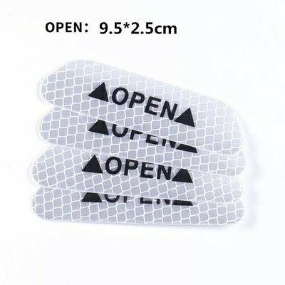 4 Stks/set Auto Deur Stickers Universele Veiligheid Waarschuwing Mark Open Hoge Reflecterende Tape Motorcycle Fietshelm Sticker: WHITE