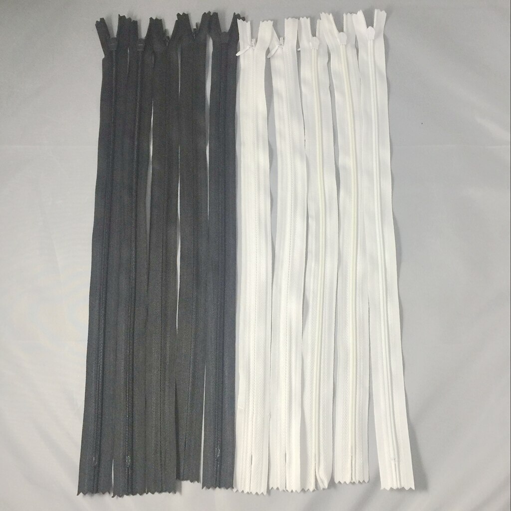 10 Stuk 40 Cm Onzichtbare Nylon Closed End Zip Voor Naaien Tailor Dressmaking Wit En Zwart, Duurzaam Flexibele