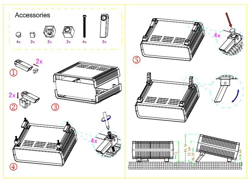 [2 colors] 180*140*60mm plastic enclosure junction box DIY PLC housing electronic project box abs desktop control switch case