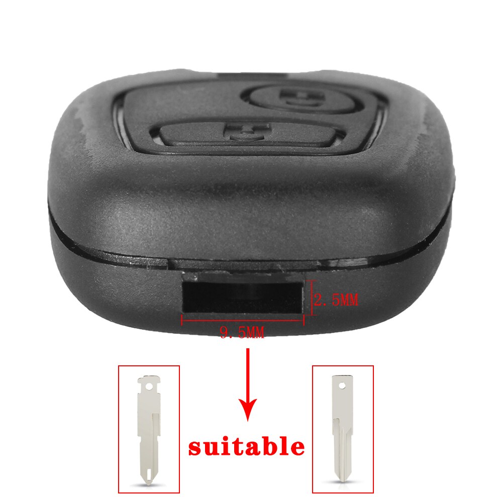 KEYYOU 2 przyciski wymiana zdalnego surowe kluczyki samochodowe powłoki obudowa pilota dla Peugeot 206 307 107 207 407 automatyczny etui na klucze