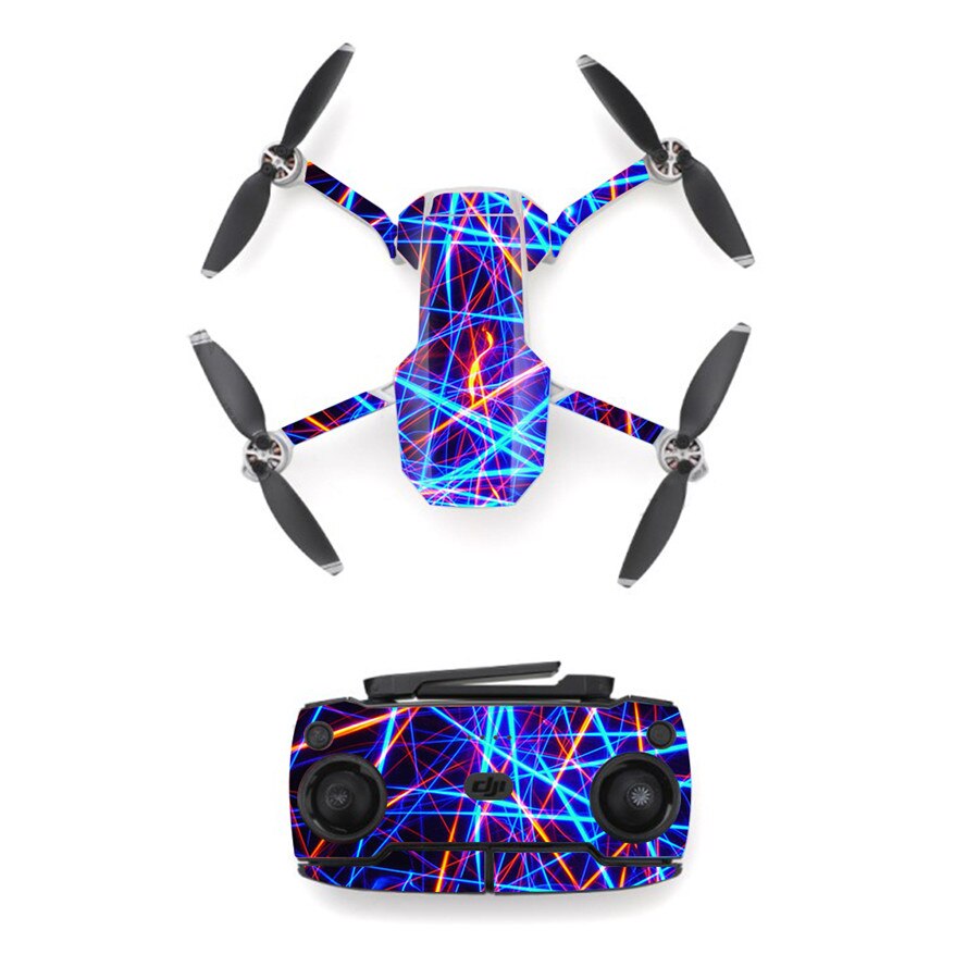 Pegatina de piel de estilo de línea colorida para Mini Dron DJI Mavic y control remoto, calcomanía de vinilo, cubierta de pieles: Style 10