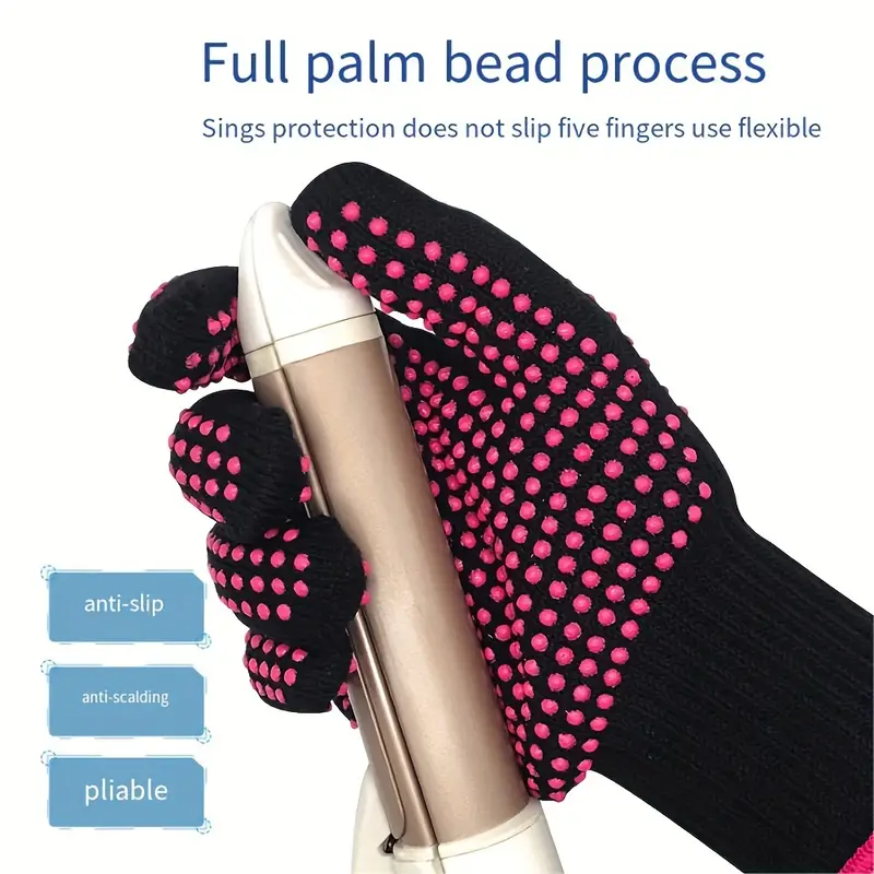 Hitzebeständiger PVC-Handschuh für Lockenstab, Haarglätter, Glätteisen und Haarstyling-Werkzeuge