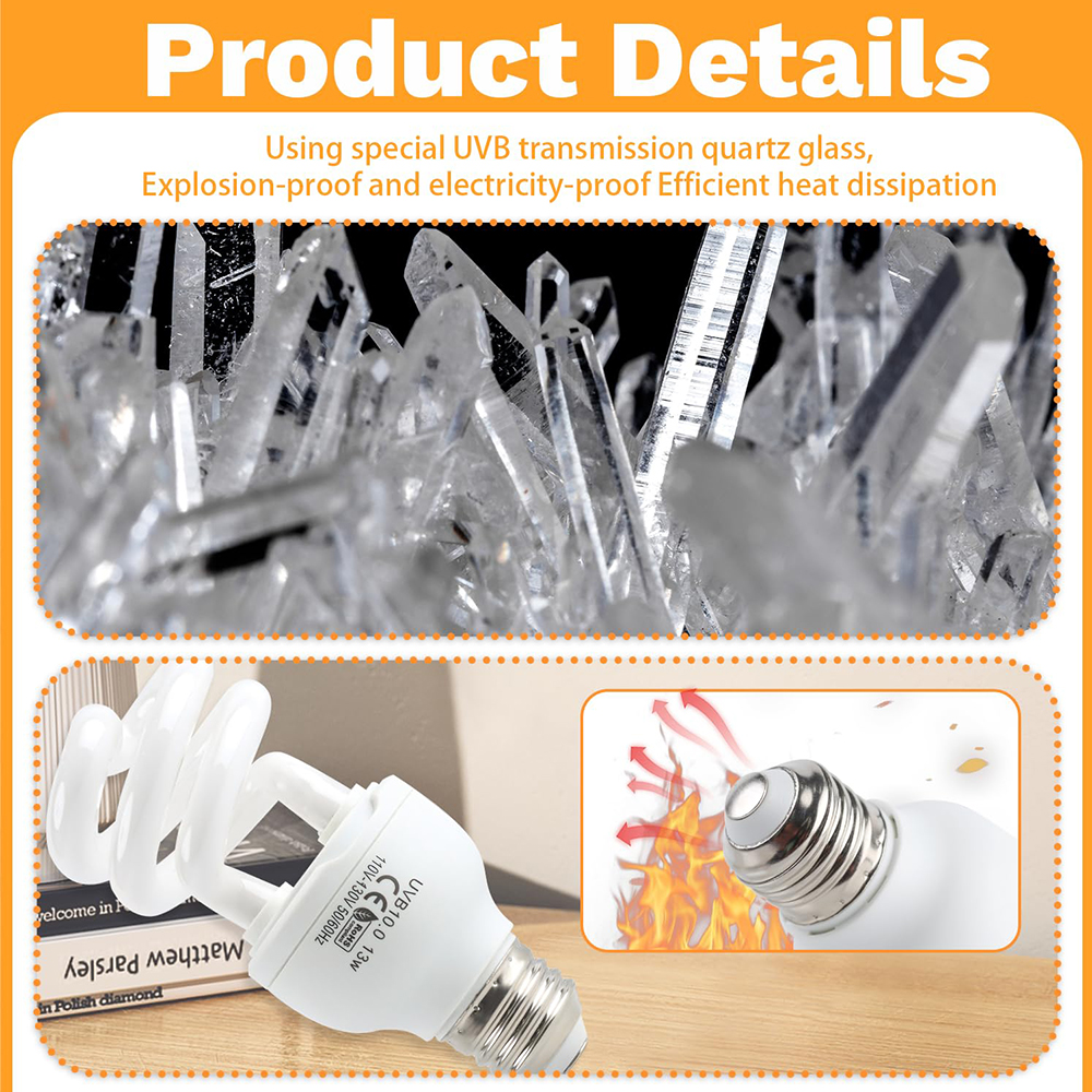 5,0 10,0 15,0 lámpara UVB para reptiles 13W /26W rayos UV ahorro de energía terrario luz para tomar el sol tortuga lagarto serpiente Reptiles lámparas de calefacción