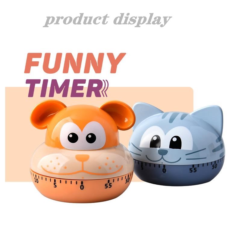 Animal Timer Digital Kitchen Countdown Clock Cute Animal Fruit Alarm Clock Time Management Tool for Children and Adults