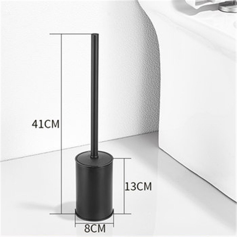 Spazzola di pulizia di tipo durevole di vendita calda per servizi igienici Set porta scopino in acciaio inossidabile Set bagno bagno Hardware oro/cromo: Style A black