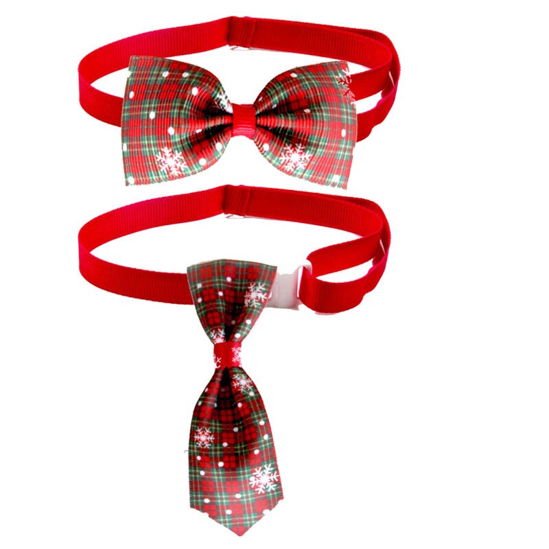 2 stk kæledyr jul plaid slips slips kat hund krave justerbar til xmas festival kjole op foto værktøjer kæledyr tilbehør: 08