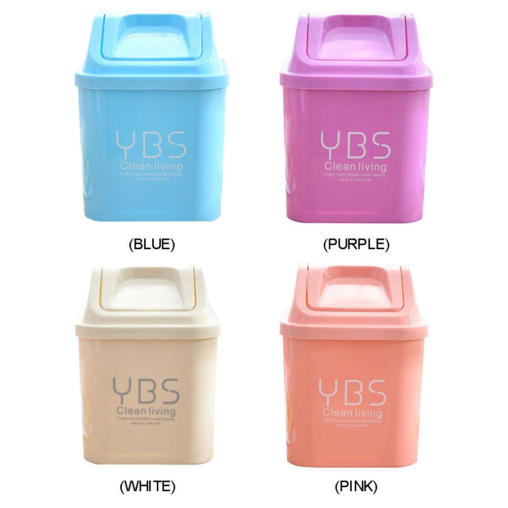 Mini Afvalbakken Desktop Plastic Huisvuilemmer Kantoor Prullenbak Huishoudelijke Opslag Vat Tafel Vuilnisbak Kleine Afvalbak Met Deksel