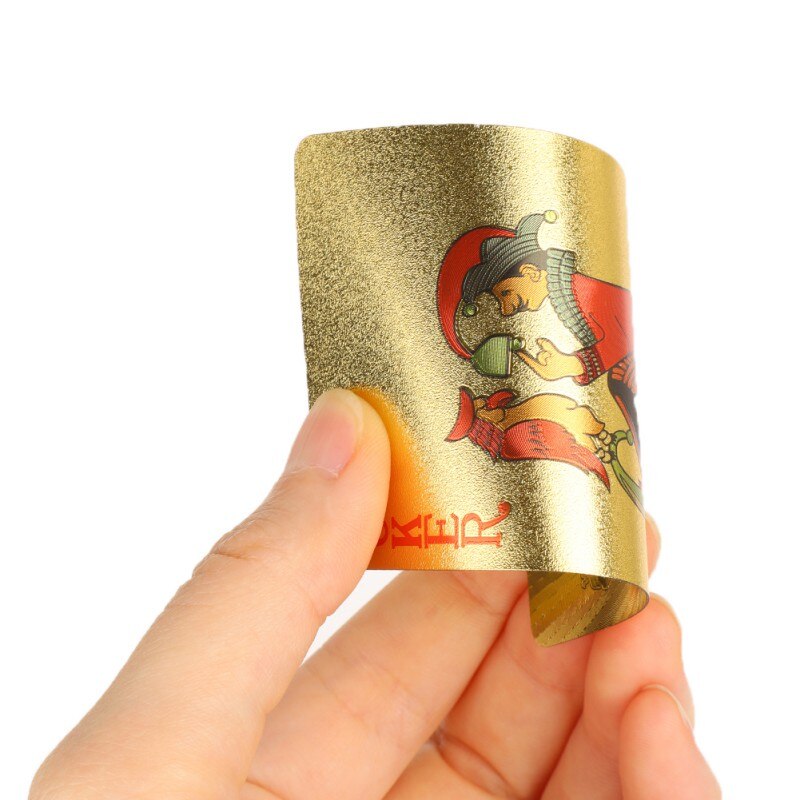 24K Speelkaarten Luxe Waterdichte Gold Diamond Folie Poker Carta Dek Van Kaarten Plastic Poker Kaart Voor Partij Magic prestaties