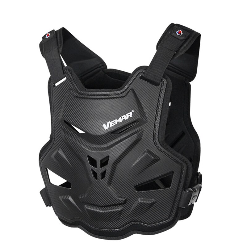 Adult Motorcycle Dirt Bike Body Armor Protective Gear Chest Back Protector Vest for Motocross Skiing Skating Snowboarding: black