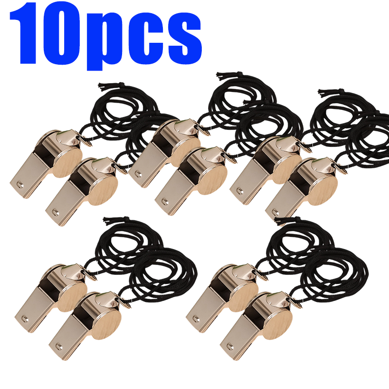 10/1pcs Whistle Sport Rugby Referee Stainless Steel Whistles Soccer Football Basketball Party Training School Cheerleading Tools: light yellow