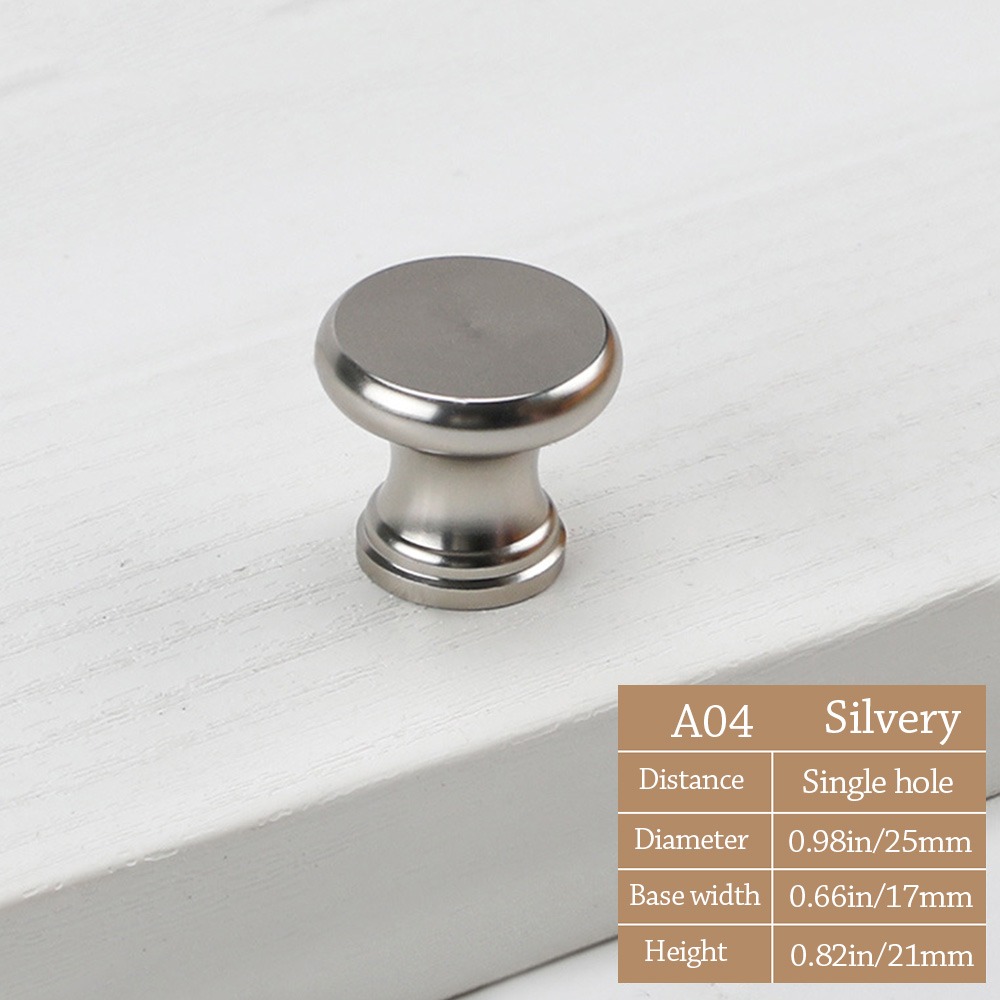 Simple Knurled Cabinet Drawer Knob Round Gold Door Handle Portable Single Hole Furniture Accessories for Home: Gold Brush