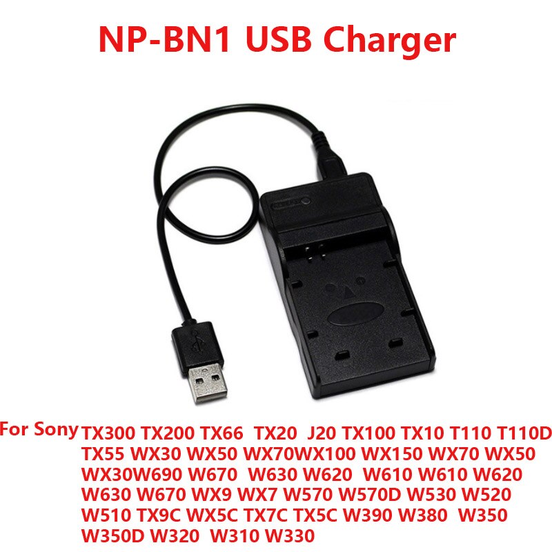 Usb-poort Digitale Camera Batterij Oplader Voor Sony NP-BN1 NP-BX1 NP-F550 NP-FH50 NP-FH100 NP-FR1 NP-FW50 NP-FZ100 NP-BD1 FD1: NP-BN1