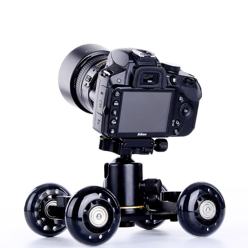 Video Track Rail Stabilisator DSLR Camera Dolly Skater Tafelblad Mobiele Rolling Slider Auto voor Camera Camcorder Rig (zwart) CD50: Default Title