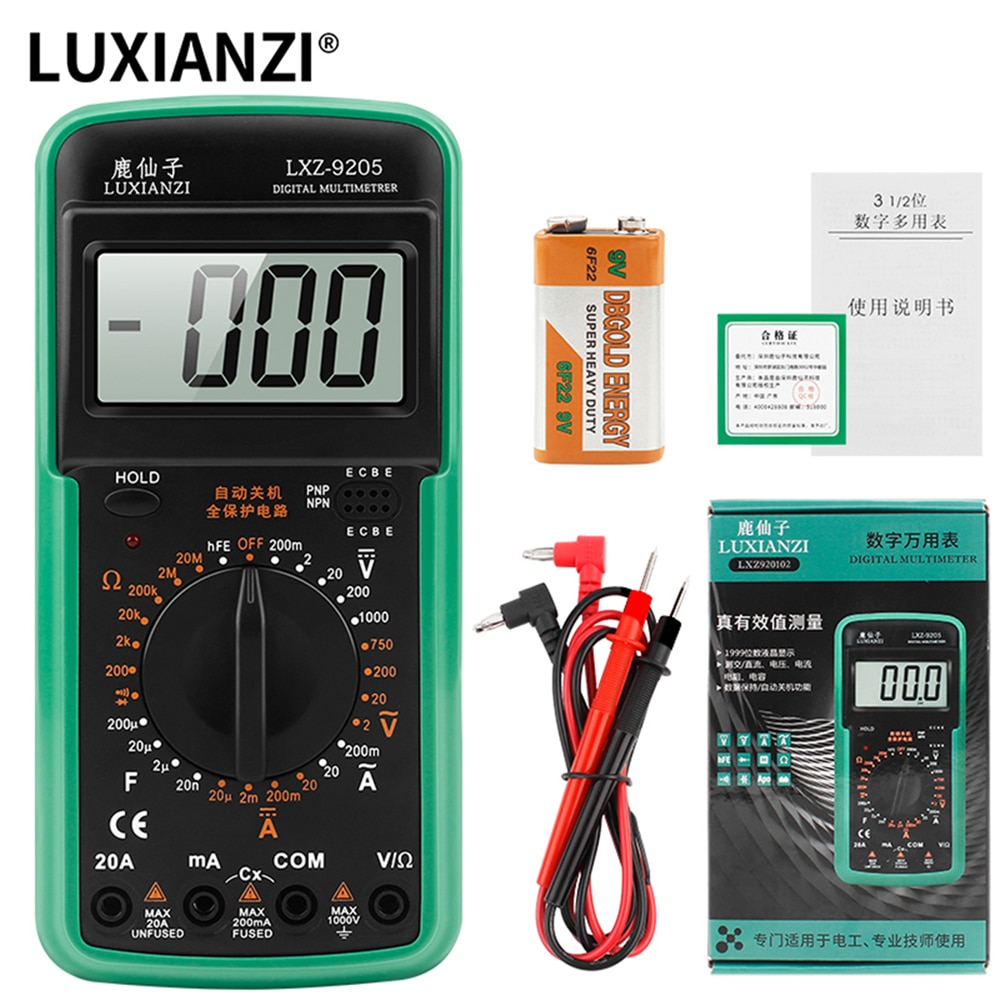 LUXIANZI Digital Multimeter Tester Smart Multimeters Mini Multimetro RMS Voltmeter Ammeter
