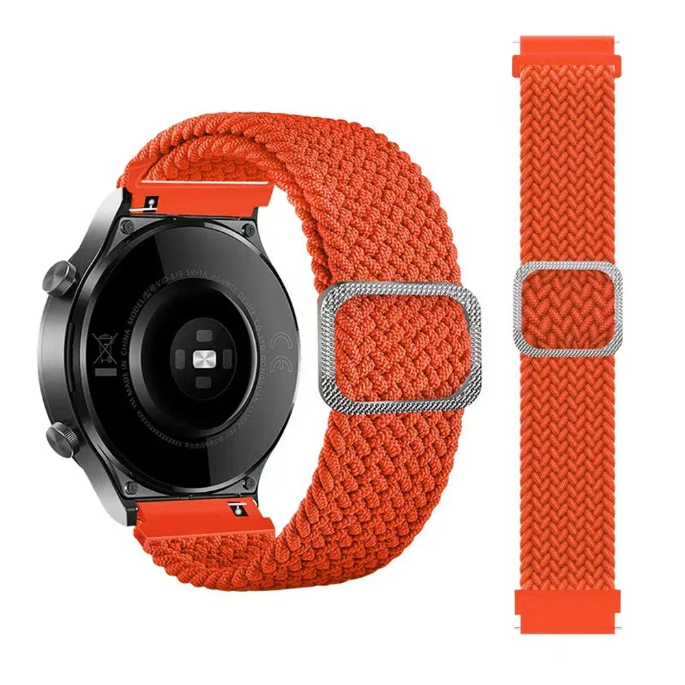 22 20 mm gevlochten nylon lusband voor HUAWEI HORLOGE GT 4 Pro 46 mm band GT 3 2 42 mm HONOR Magic Watch 4 GS 3 Pro ES Correa armband: Red black / 22 mm