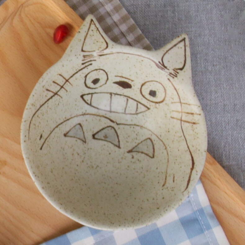 Chinchilla couverts bol à Dessert rond, cuisine créative dessin animé peint à la main vaisselle en céramique, assiettes à dîner cuillère plats carrés: single small bowl