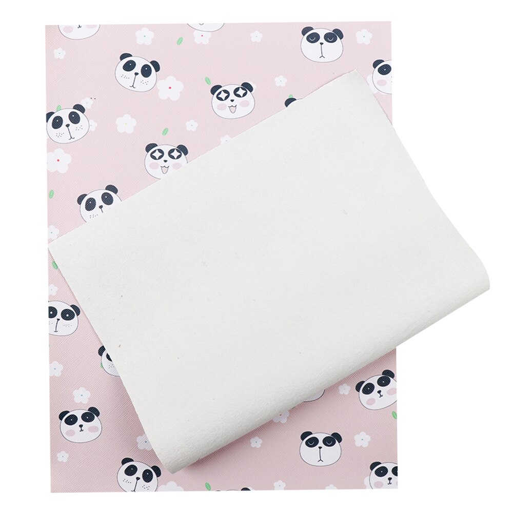 Ibows 22*30cm snytetiska läderlakan konstlädertyg uggla panda tryckt vinyltyg för gör-det-själv-hårbågehantverk rosettmaterial