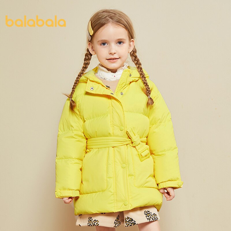 Balabala Kinderen Donsjack Mid-Lengte Meisjes Herfst En Winter Kinderen Kindje Casual Jack