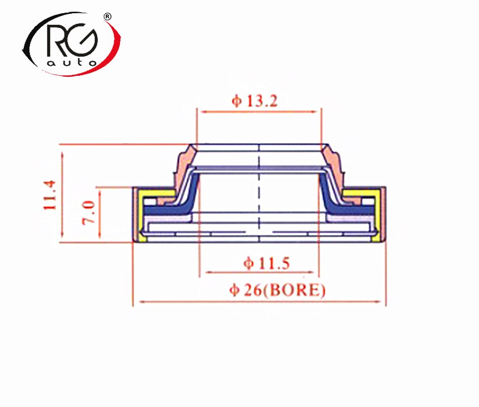 Sello de compresor automotriz sello de aceite/tipo de labio con junta de eje montado en goma/para Daewoo V5 OEM, algunos GM V5/V7 OEM, R134a,