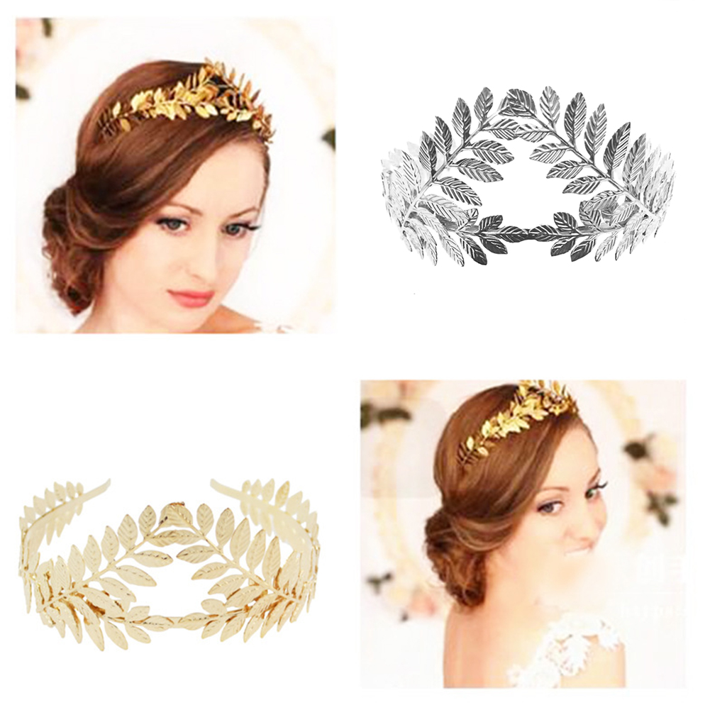 Serre-cheveux en forme de feuille en métal | Accessoires de mariage pour femmes, en forme de fleur, rétro, bandeau de cérémonie léger, couronne de laurier pour filles