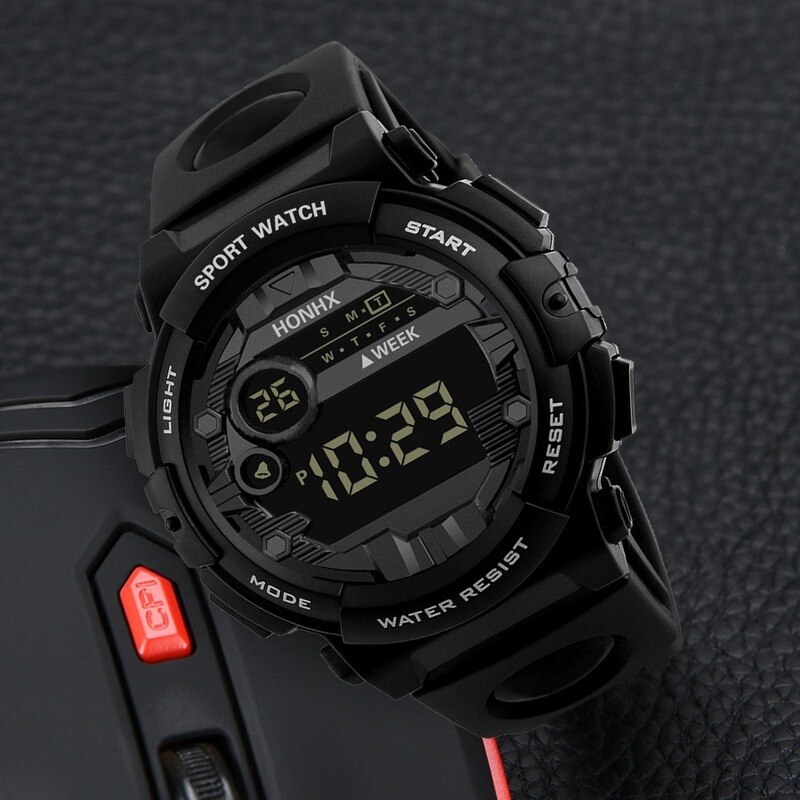 HONHX – montre électronique de luxe pour hommes, affichage numérique LED, Date Sport, pour l'extérieur