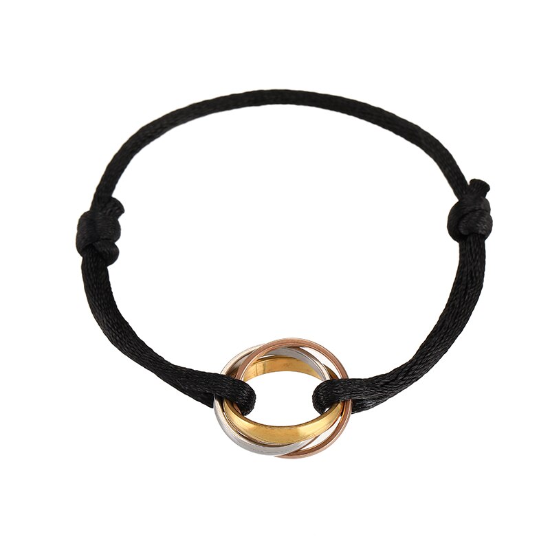 Top Simple Tricolor Steel Circle Tricyclic 13 Colors Rope Bracelet Bracelets for Men Women Jewelry