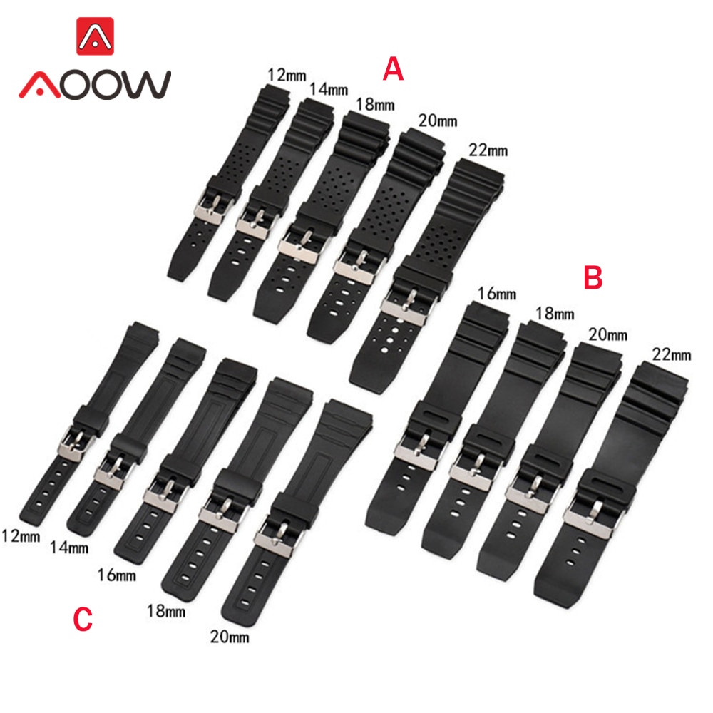 12mm 14mm 16mm 18mm 20mm 22mm silikoniranneke casio g-shock sport diving -kellolle, vaihtoranneke, ranneketarvikkeet