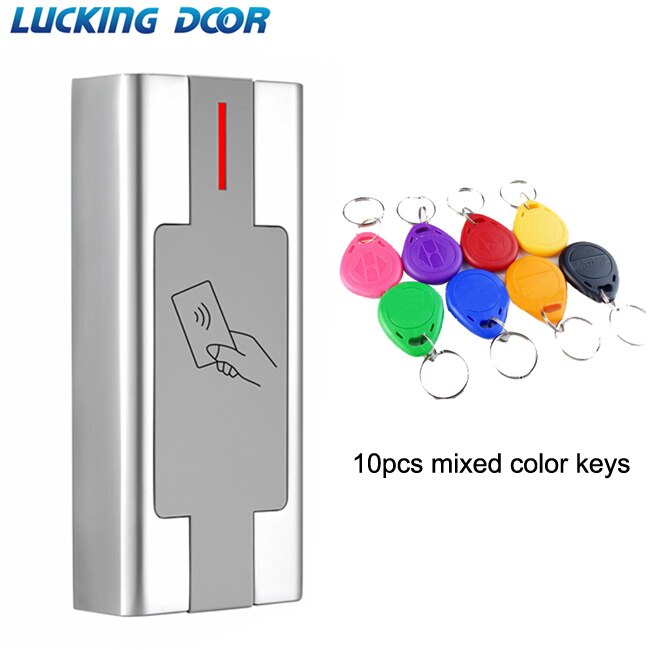 Waterproof IP67 125khz RFID Metal Access Control Reader 2000 User Proximity RFID Card Reader Access Control System: H2EM AC 10 color key