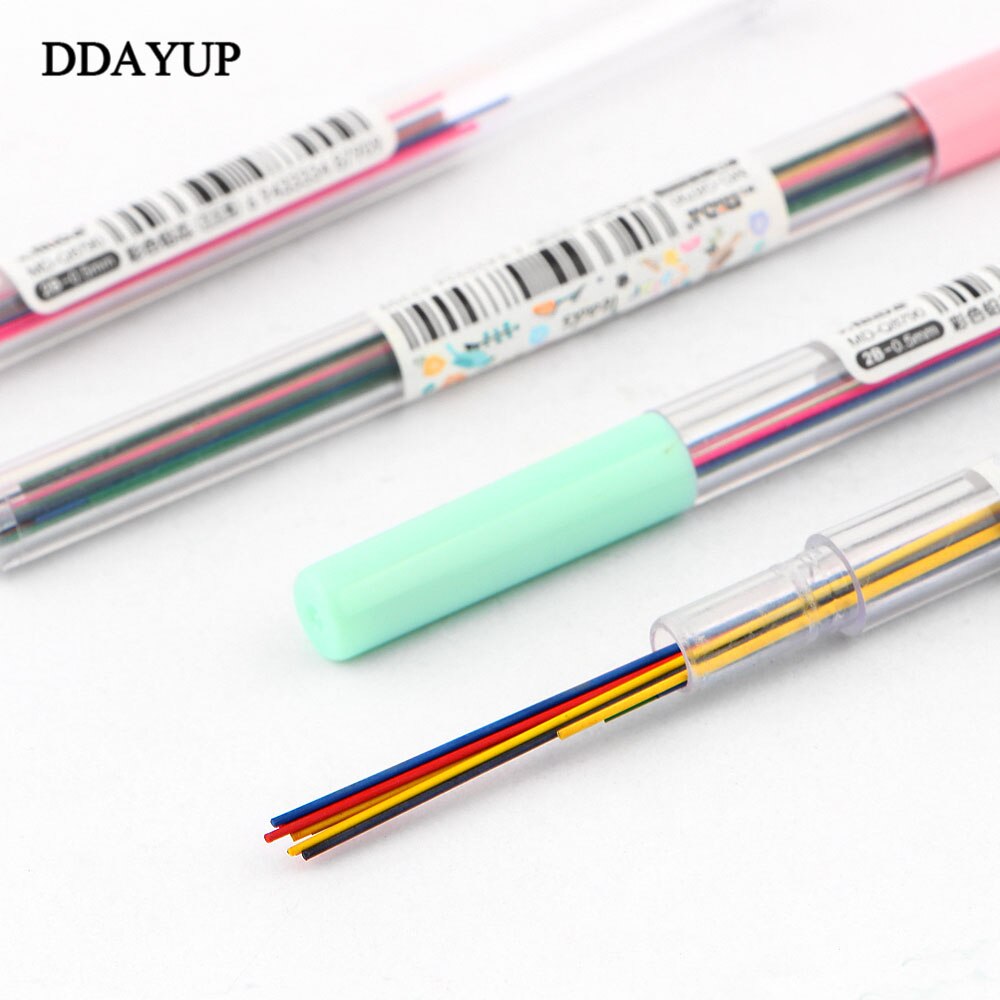 4Pcs/lot 0.5mm 0.7mm Colorful Mechanical Pencil Lead Art Sketch Drawing Color Lead School Office Supplies