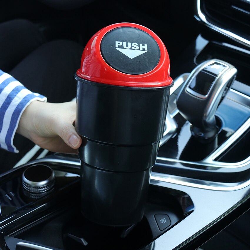 Autojen varastointi roska auto roskakori auto oven järjestäjä roskapidike itsejoustava läppäkansi muovinen roskakori lisävarusteet