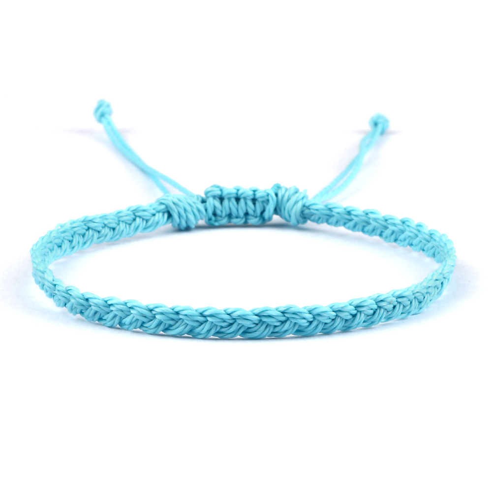Pulsera de hilo de cera impermeable ajustable para mujeres y hombres, pulsera budista tibetana tejida hecha a mano, joyería de oración de la suerte de la amistad: PLATEADO