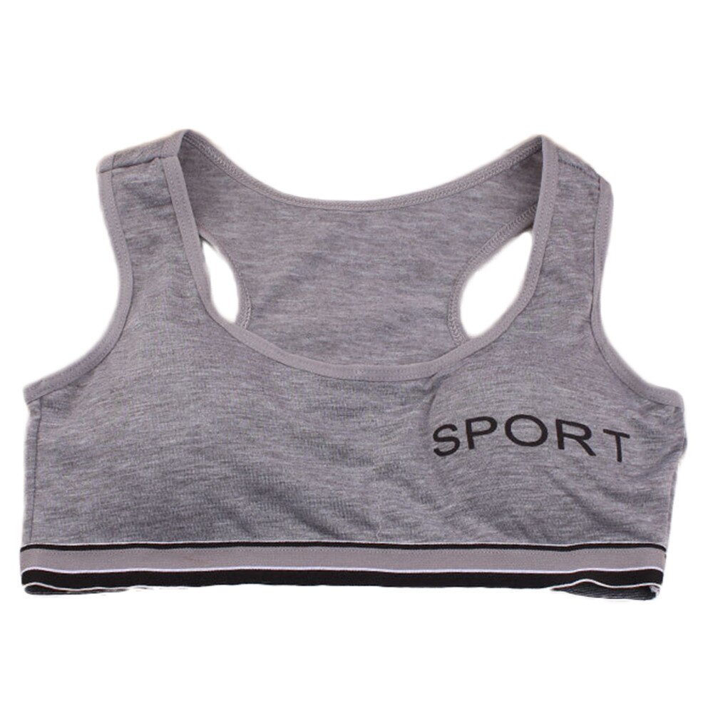 Kindermeisjes ondergoed bh vest kinder yoga ondergoed sportondergoed kleding babymeisje vest sportshirt top katoen: Grijs