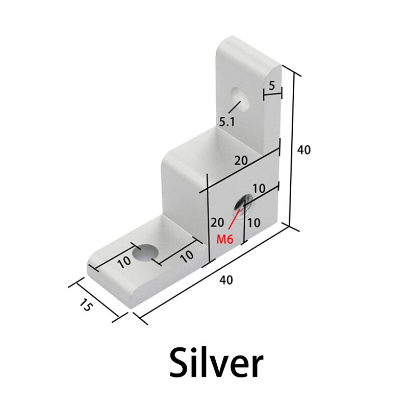 Anchor Wheel Connector Right-angle Extrusion Corner Code for Aluminum Profile: Silver