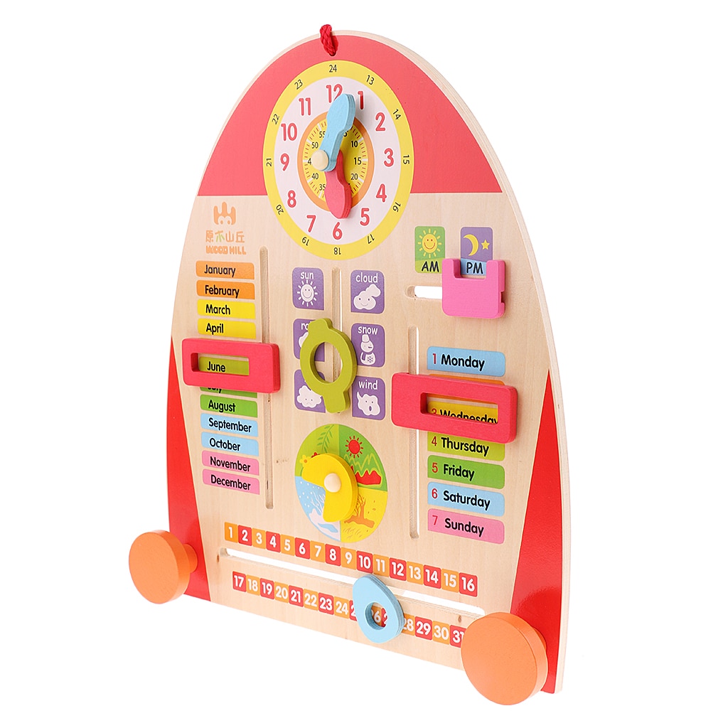 Houten Kalender Board Onderwijs Klok Voor Kinderen Kids Vroege Leren Speelgoed
