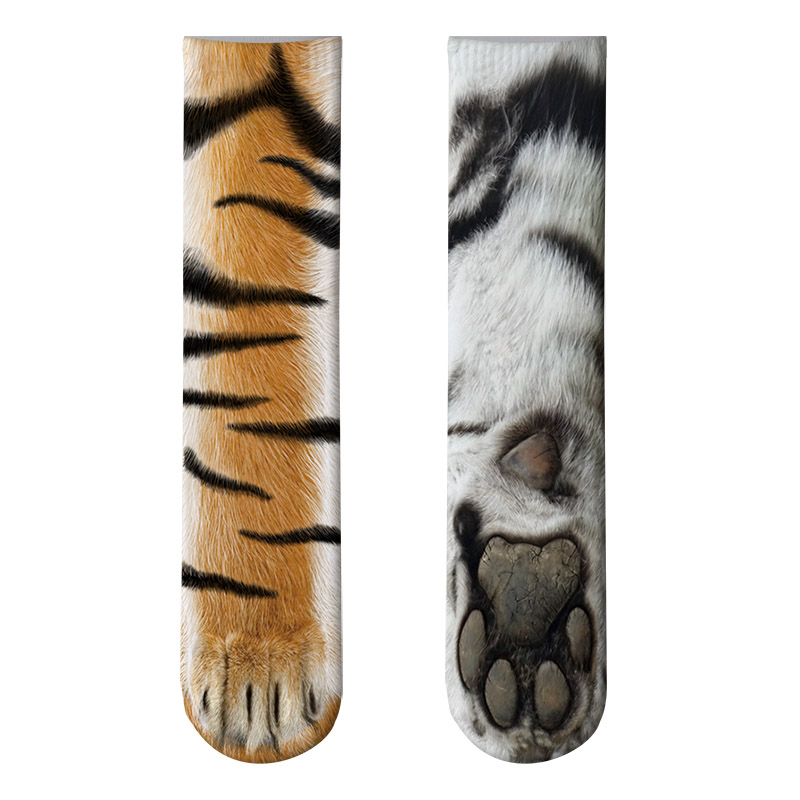 Dier Poot Crew Sokken Grappige Leopard Tijger Katoenen Sokken Voor Vrouwen Kawaii Voorraad Kat Hond Paard Zebra Varken Poot voor Party: 13