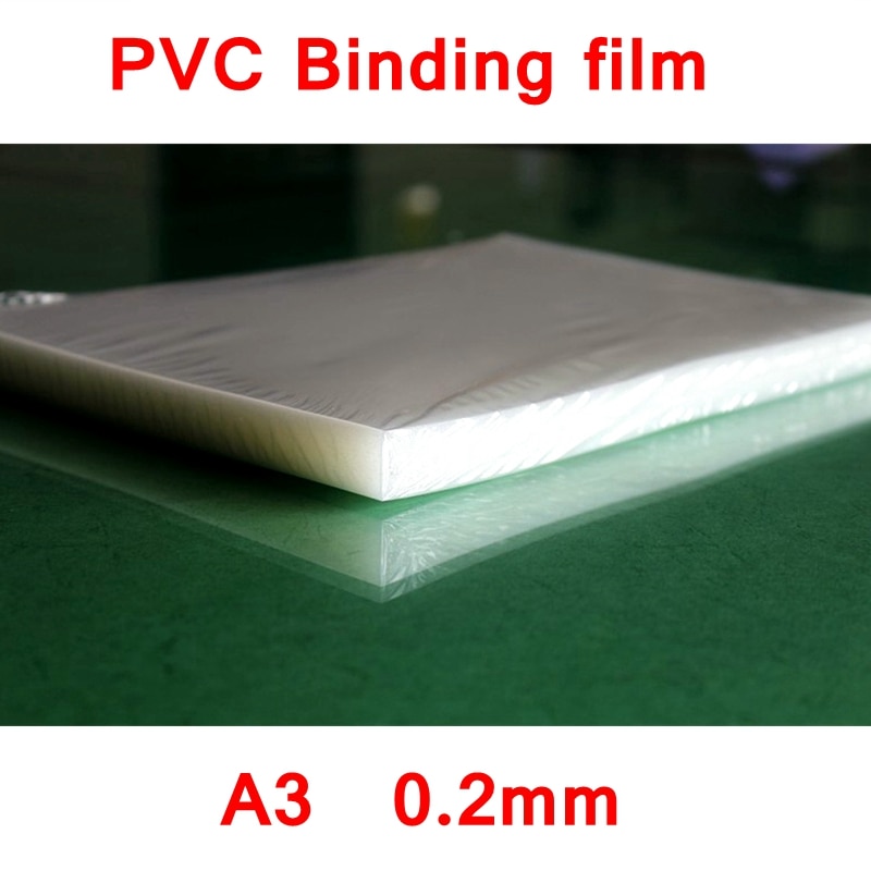50 stk/parti pvc bindefilm  a3 297 x 420mm kam bindemaskine leverandører 0.2mm a3 gennemsigtige indbindingsomslag